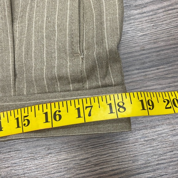 Bachrach Tan Chalk Stripe Pinstripe Suit 43L
